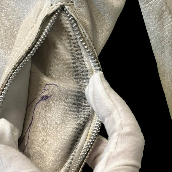 Chrome Hearts Distressed Leather Jacket – Pearl White (Vintage / Well-Worn) - Picture 6 of 14